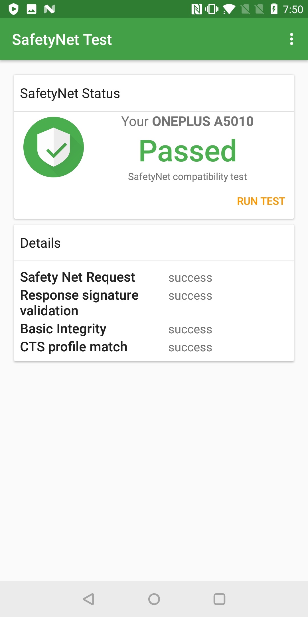 SafetyNet basic and CTS pass
